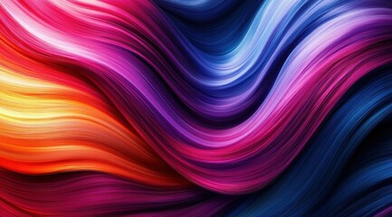 Poster - A vibrant background featuring flowing hair in various colors, creating an abstract and colorful wallpaper for hair product promotion. The focus is on the vivid hues 
