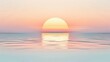 ©  Abyss Photo - A simple icon of a serene sunset over water, with soft pastel colors and clean lines, symbolizing peace