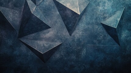 Poster - This artwork showcases a dark geometric texture with sharp angular shapes, creating an intriguing visual depth and contrast