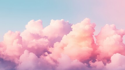 Wall Mural - soft pink clouds float in the sky during sunset, casting a dreamy ambiance that inspires peace and r