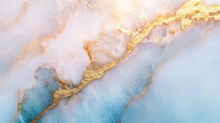 Poster - A beautiful marble surface showcases intricate gold veins, creating a striking contrast with the soft background, perfect for decor