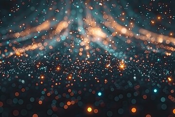 Poster - A mesmerizing display of shimmering lights and glowing particles creating a magical atmosphere in rich colors.