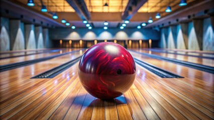 Bowling ball on wooden floor in bowling alley, Bowling, ball, wooden, floor, alley, sport, game, recreational, activity