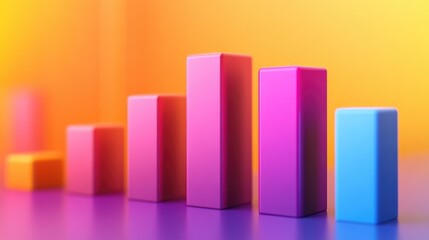 Poster - Colorful Bar Graph with Vibrant Background