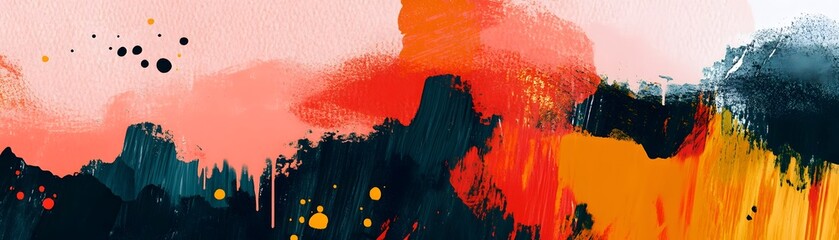 Poster - A vibrant abstract artwork featuring bold colors, dynamic brush strokes, and captivating patterns that inspire creativity.