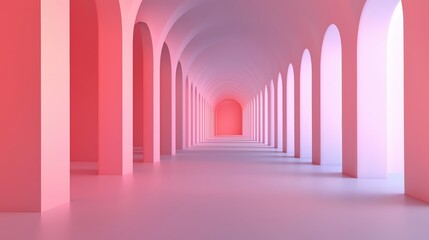 Sticker - Pink arches lead to light