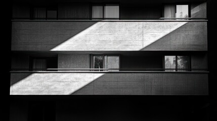 Sunlit Concrete Balconies