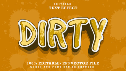 Fototapete - 3d Grunge Dirty Editable Text Effect Design Template, Effect Saved In Graphic Style