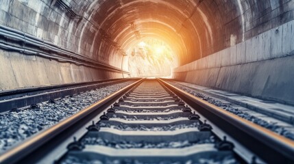 Poster - Light at the End of a Railway Tunnel