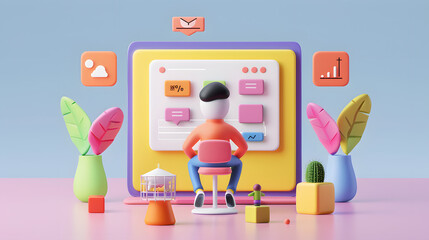 Wall Mural - Usability Testing Icon User Experience 3D