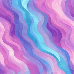 Canvas Print - Wavy abstract art in blue & pink