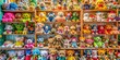 © Nasnunt - Colorful display of plush toys and collectibles in a quaint toy shop during the day, plush toys, collectibles, display, colorful