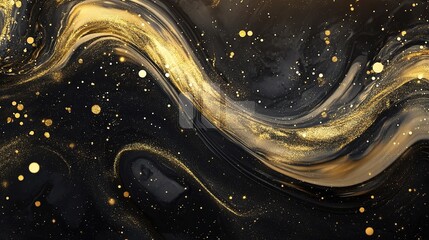 Poster - Elegant Gold and Black Abstract Background Design