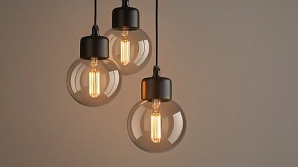 modern pendant light with vintage light bulb