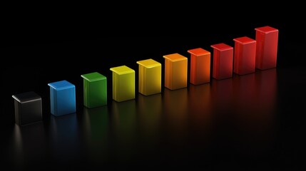 Poster - Colorful Bar Graph on Black Background