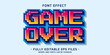 © polm.beach96 - vintage arcade game 3d style text effect in vibrant color and game over text