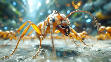 Canvas Print - Ant Macro Photography: A Close-Up Look at Nature's Tiny Wonders