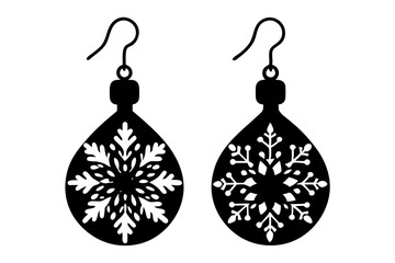 Wall Mural - christmas  earring  silhouette,christmas  earring  icon illustration