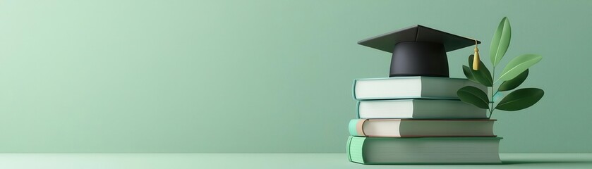 Scholarships backed by sustainable investment portfolios, educational finance concept, 3D illustration
