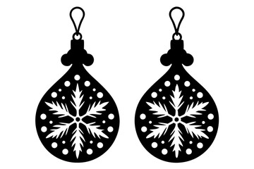 Wall Mural - christmas  earring  silhouette,christmas  earring  icon illustration