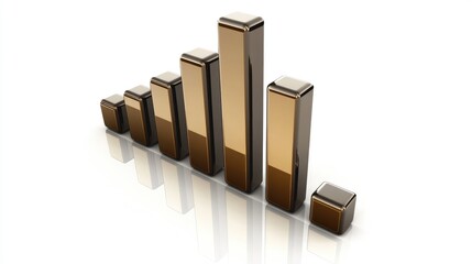 Poster - Modern Brown Bar Graph with Reflection Effect