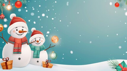 Wall Mural - Cute Abstract Snowman Illustration for Holiday Cheer