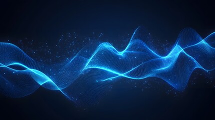 Poster - A blue wave with a lot of sparkles. The wave is very long and it looks like it is moving
