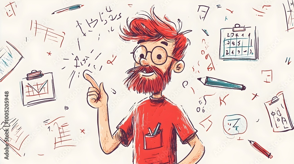 Knowledge in Action: Professor Standing Before a Whiteboard Filled with ...