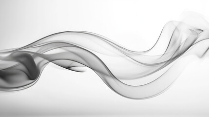 Poster - Elegant Flowing Black and White Smoke Abstract Design