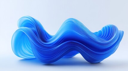 Sticker - Abstract Blue Wave 3D Render