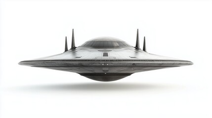 Poster - Sleek 3D Render of a UFO with Elongated Shape