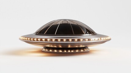Poster - Classic 3D Render of a UFO with Glossy Dome