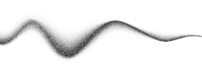 Poster - Grain wave gradient texture. Black stipple flow line background. Dotted undulate sand backdrop with speckles, particles, granules. Grunge noise dot work wallpaper for banner, poster, overlay. Vector
