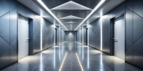  Modern hallway with geometric shapes , modern, hallway, geometric, shapes, design, contemporary, architecture