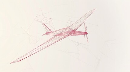 Minimalist 3D Glider Illustration on White Background