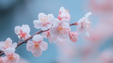 Canvas Print - Delicate Pink Blossom Branch