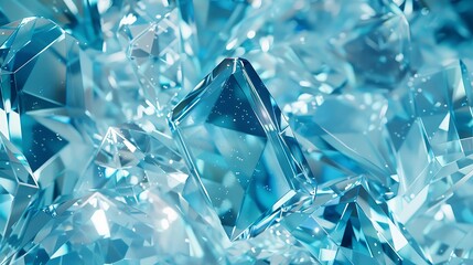 Poster - Close-up of blue crystals with sharp angles vibrant colors and reflective surfaces for natural beauty and gemstone elegance in mineral formation and crystal design concept.