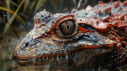 Wall Mural - Close-Up of a Crocodile's Eye - Wildlife Photography