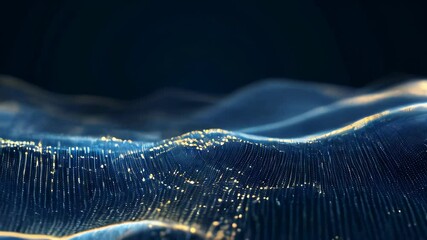 Fototapete - Witness glowing waves decorated with shimmering particles, creating a mesmerizing display of light and motion in a captivating nocturnal setting