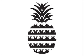 Wall Mural - Hand drawn pineapple silhouette illustration