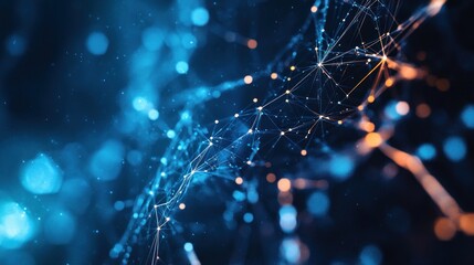 Poster - Abstract representation of interconnected nodes and data, symbolizing technology and networks.