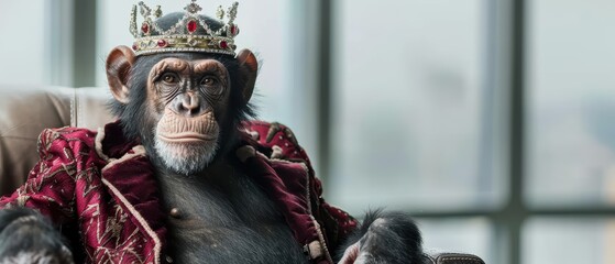 majestic monkey in royal outfit