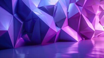 Wall Mural - Abstract Geometric Background with Purple and Blue Triangles