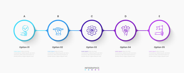 Wall Mural - vector infographic label design template with icons and 5 options or steps. can be used for process 