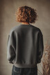 © Flash Studios - Charcoal Gray Sweatshirt in Back View with Diffuse Lighting