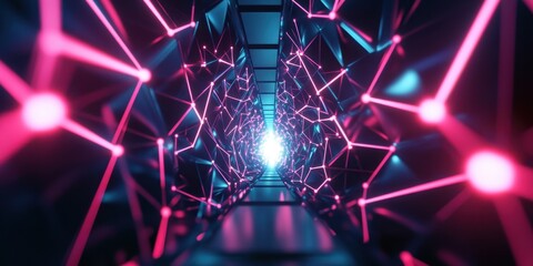 a futuristic tunnel with bright lights and a bright light