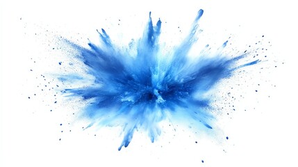 Aufkleber - Abstract blue burst isolated on a white or transparent PNG. Dramatic and vibrant with dynamic splashes and high-energy visual impact