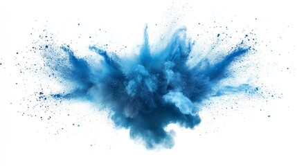 Poster - Abstract blue color explosion effect isolated on a white or transparent background. Intense and vivid, with powerful splashes and modern design