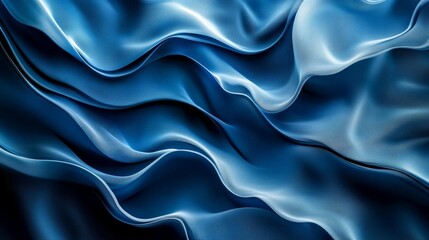 Aufkleber - Abstract blue wave illustration with dynamic, wavy lines. The blend of blue tones enhances the sense of movement and fluidity in the design