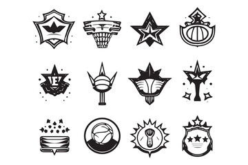 Wall Mural - Basketball team labels set sport league badges vector